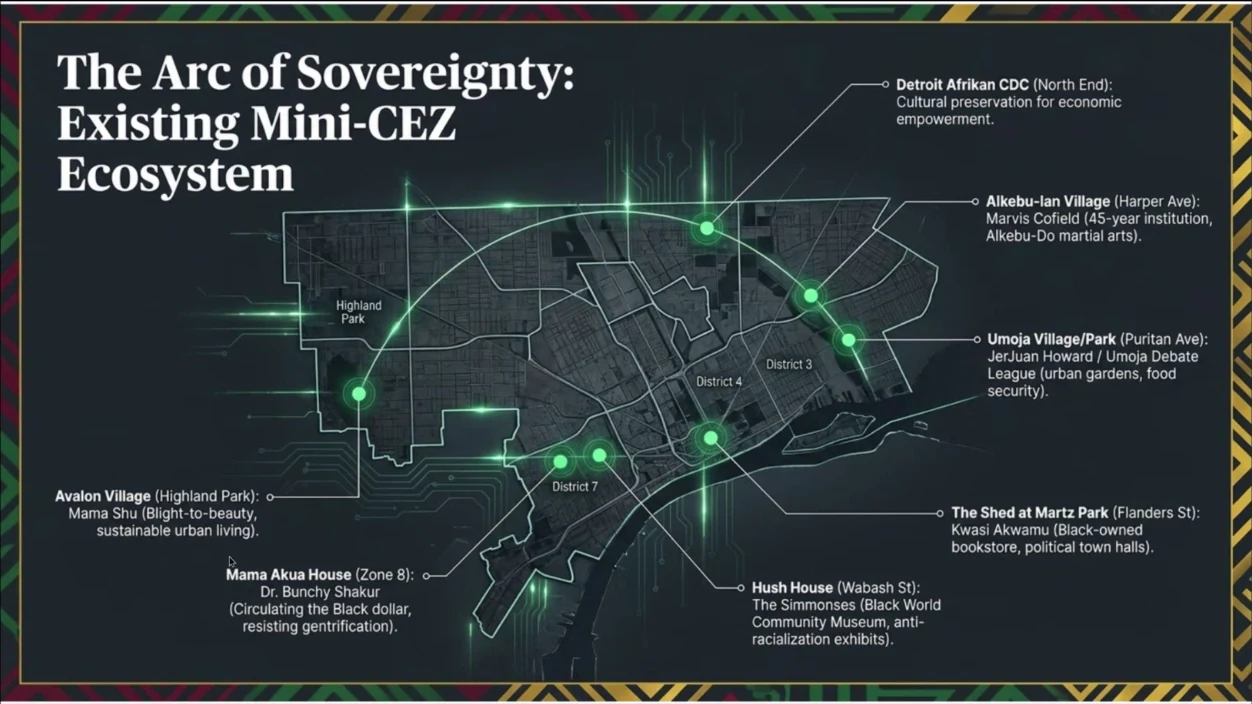 Map diagram of an existing neighborhood-scale cultural and business ecosystem